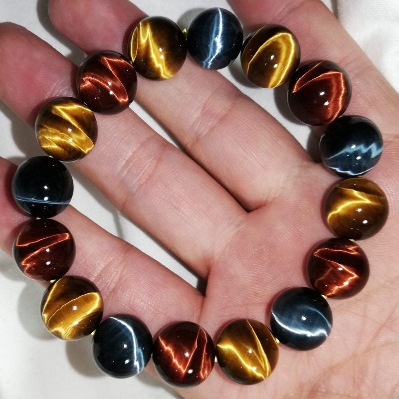 Tiger Eye Chakra Bracelet for Focus & Balance - 8mm - 16mm Beads - Spiritual Beads Bracelet for Meditation & Yoga