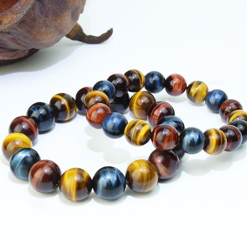 Tiger Eye Chakra Bracelet for Focus & Balance - 8mm - 16mm Beads - Spiritual Beads Bracelet for Meditation & Yoga