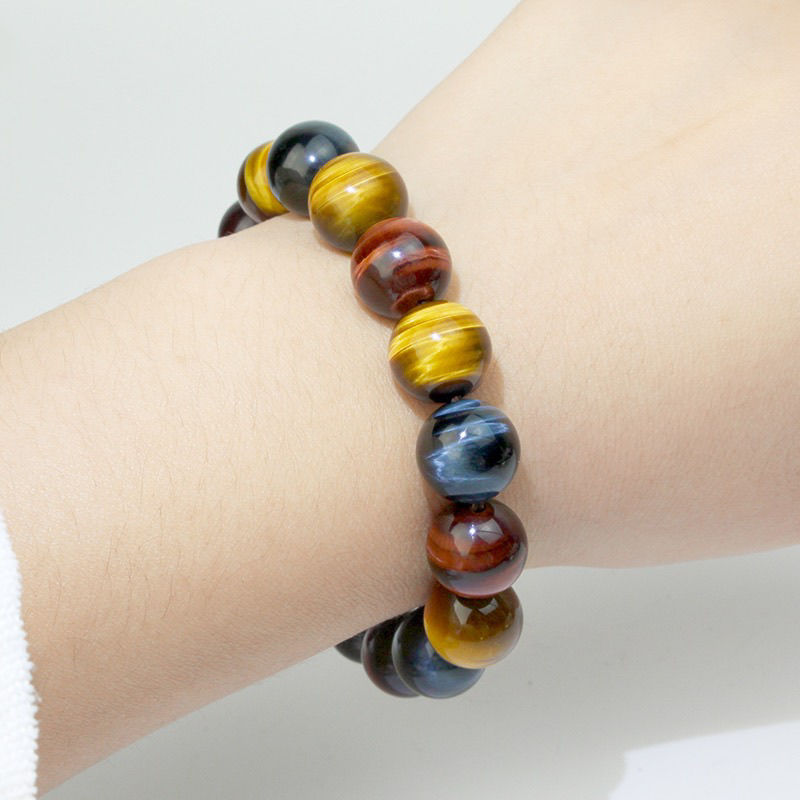 Tiger Eye Chakra Bracelet for Focus & Balance - 8mm - 16mm Beads - Spiritual Beads Bracelet for Meditation & Yoga