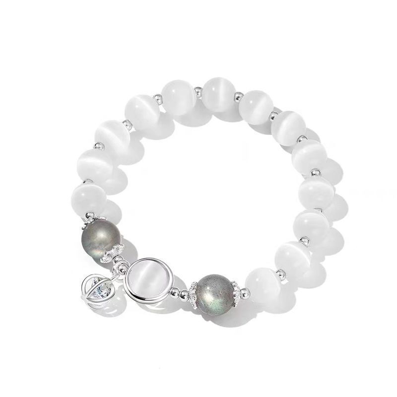 925 Sterling Silver Moonstone Spiritual Protection Bracelet for Women | Spiritual Beads Bracelet