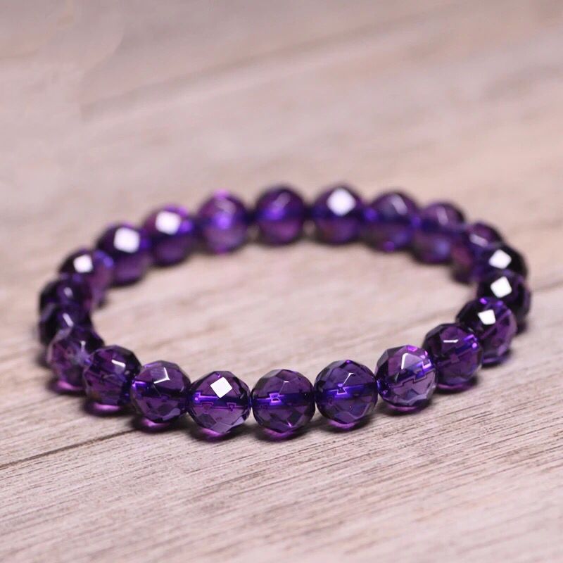 8mm Faceted Amethyst Spiritual Bracelet for Inner Peace & Growth | Spiritual Beads Bracelet for Men & Women