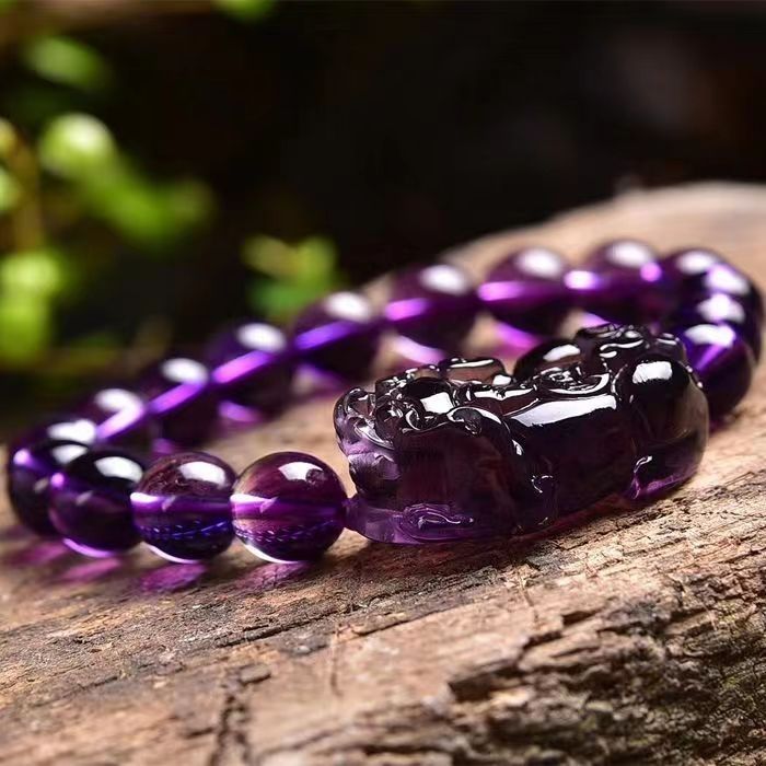 Amethyst Spiritual Protection Bracelet with Pixiu Charm – Spiritual Beads Bracelet for Men & Women