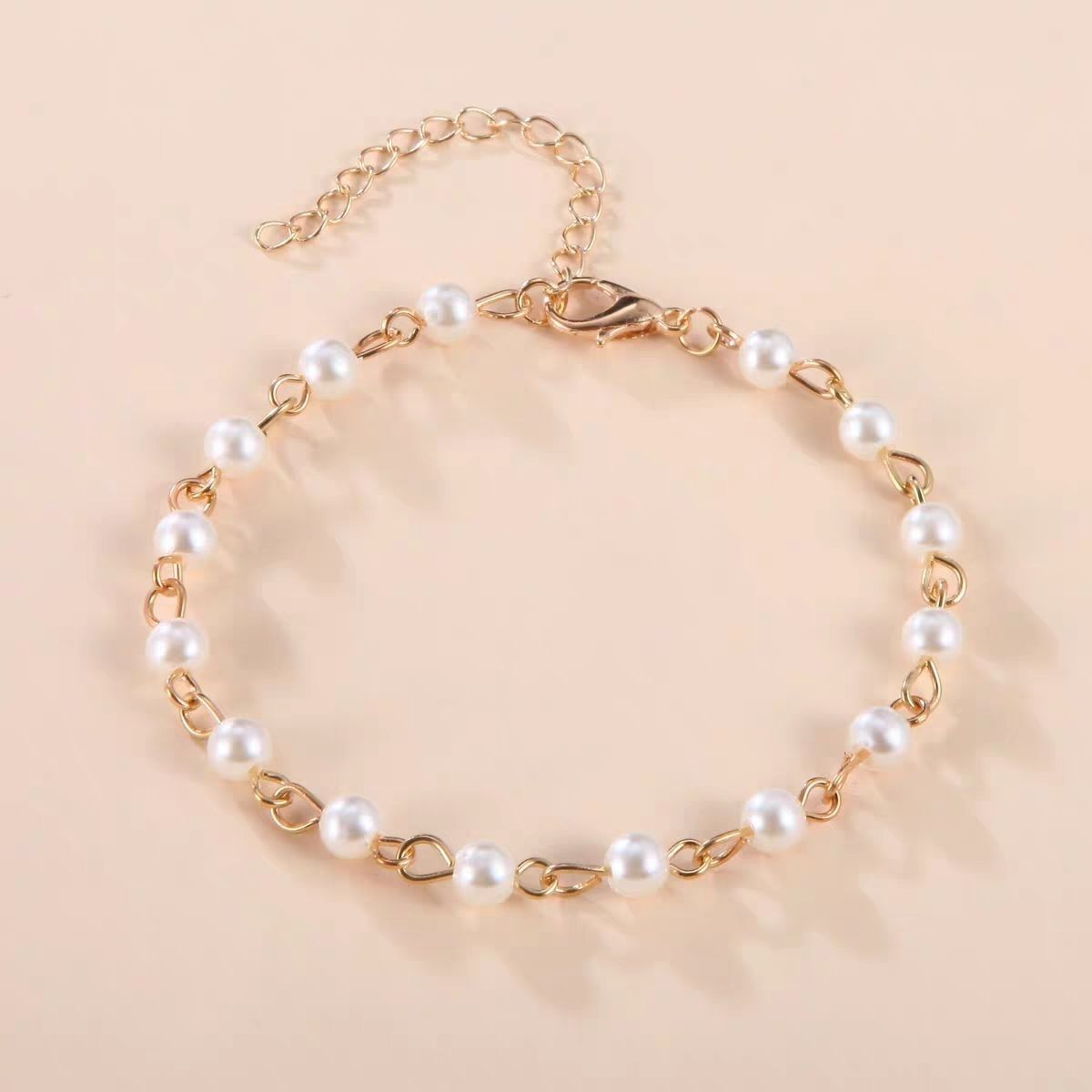 Elegant Pearl Spiritual Anklet Bracelet for Women | 4mm, 6mm, 8mm Beads Sizes